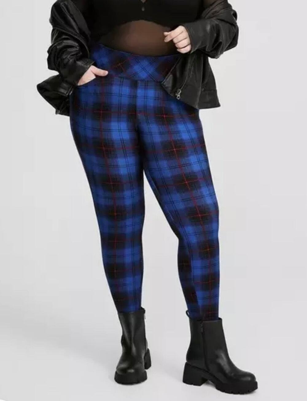 Torrid Pixie Pant -Blue Plaid, High Rise Sz1X(14-16) NWT